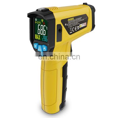 -50C~800C Digital High Precision Adjustable Emissivity Color screen Unit Switch Thermometer With Temperature Probe