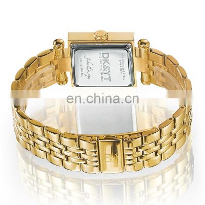 IN STOCK Classic Rectangular Case Stainless Steel Gold and silver fashion womans bracelet watch