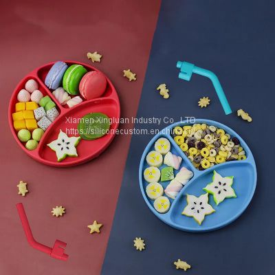 Kids Feeding Products Training Tableware Baby Silicone Suction Plate