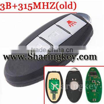 Best quality Smart Card Remote Key 3 buttons for Nissa Altima Maxima Sentra 350Z Teana Sylphy Tiida Qashqai Livina Sunny 315MHz