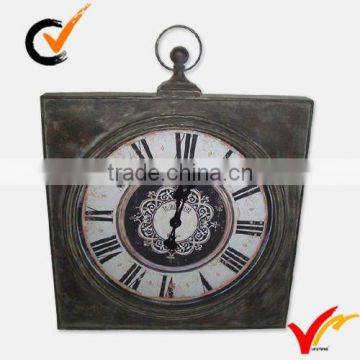 Antique square metal wall clock for hanging