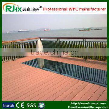 Solid wpc deck flooring for waterproof interlocking composite decking