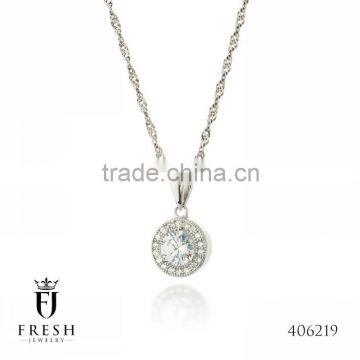 Fashion 925 Sterling Silver Necklace - 406219 , Wholesale Silver Jewellery, Silver Jewellery Manufacturer, CZ Cubic Zircon AAA