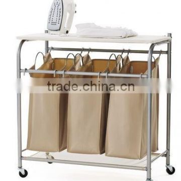 Yulong Home 3 Lift-off Bags Laundry Sorter with Foldable Ironing Board