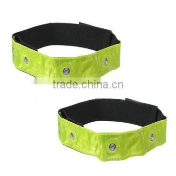 New High Visibility 4LED Bicycle Cycling Jogging Reflective Belt Strap Arm Band