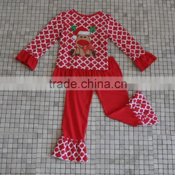 Children Cotton Boutique Christmas Outfits Reindeer New Year Baby Clothes Sets