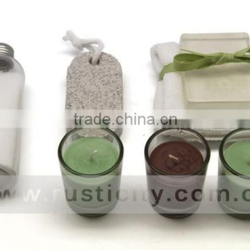 Care body spa gift set with glass candle