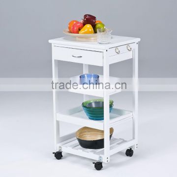 3 tiers bamboo kitchen trolley with drawer hot sale bamboo kitchen food cart wholesale