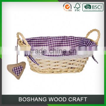 China Cheap Natural Handle Willow Storage Basket