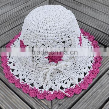 Low price customized straw handmade crocheted hat