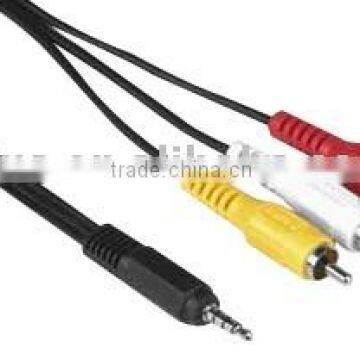 Video Cable, 3.5MM 4 Poles plug to 3RCA Plugs