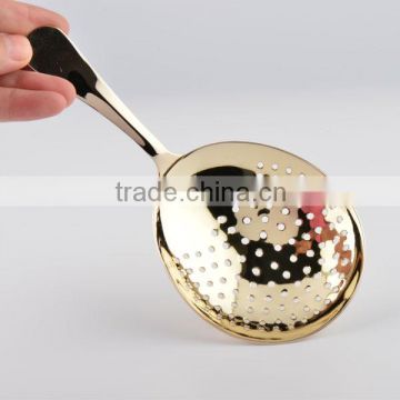stainless steel cocktail julep strainer with gold color