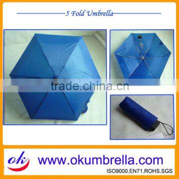21"x6 rib 5 Fold MINI Umbrella with case