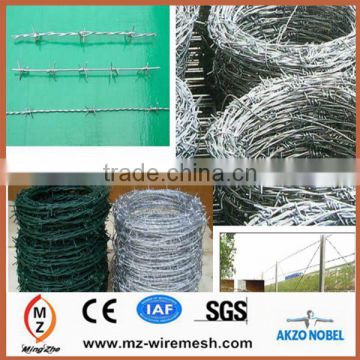 electro galvanzied barbed wire/hot-dipped galvanized barbed wire for security fence and chain link fence alibaba express