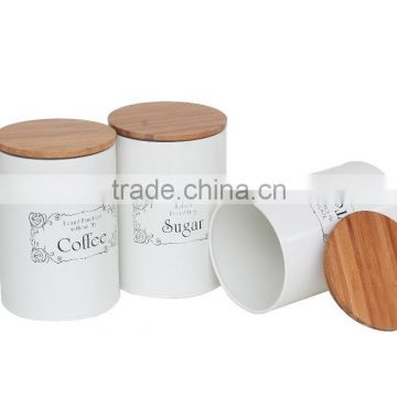 NEW design bamboo lid container canister set of 3