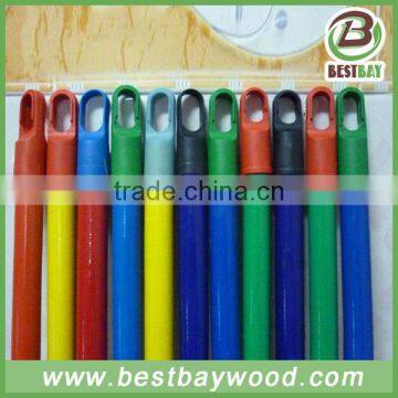 Monthly hot sale 20 containers Single color PVC coated wooden broom handle/mop sticks