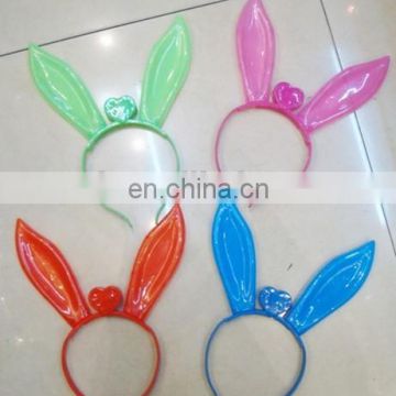 cheap party plastic LED flashing lighted rabbit bunny ear headband PH-0045
