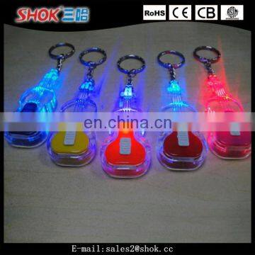 Best selling item souvenir led flashlights guitar key chain