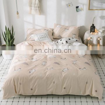 i@home 100% cotton soft bedding linen modern bed sets linen sheets duvet cover with cat delicate pattern for living room