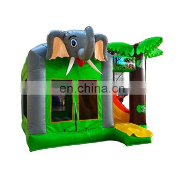 Movable elephant cartoon jumping castle cheap inflatable bounce slide for sale