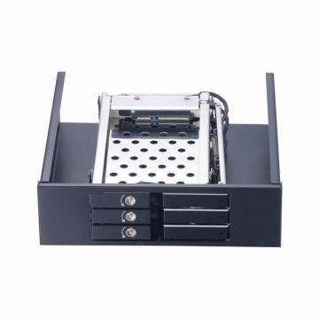 Unestech ST5534 Aluminum 3x2.5in Tray-less SSD Hdd Mobile Rack for 5.25in Optibay Enclosure with locking design