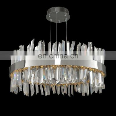 Luxury interior hanging suspended led modern led crystal chandelier pendant light