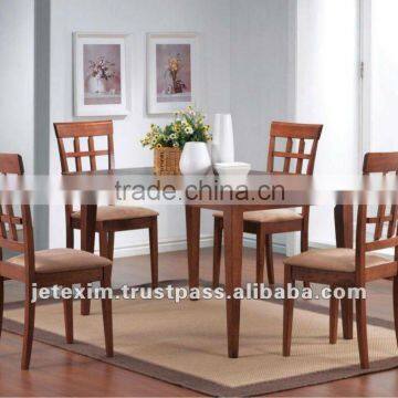 SOLID RUBBER WOOD DINING SET