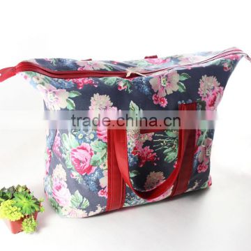 Eco-friendly canvas tote bag with zipper for home textile packing