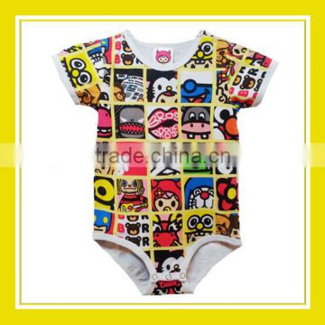2016 Fashion Products Bros Family Unisex Printed Short Sleeve Cotton Romper Onesie