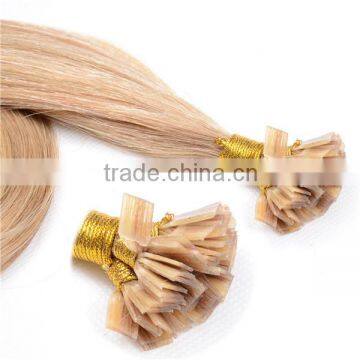 22inch 0.8g/strand pre-bonded remy human flat tip hair extension/keratin human flat tip hair