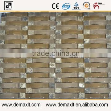 Cheapest living room photo background curve glass mosaic tile