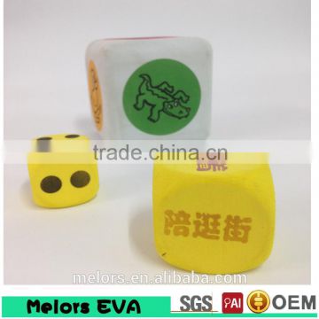 Melors Round corners colorful EVA dice with letters foam custom dice
