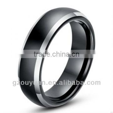2013 new trendy wholesale tungsten ring , direct factory fashion accessories for men, tungsten ring with black IP