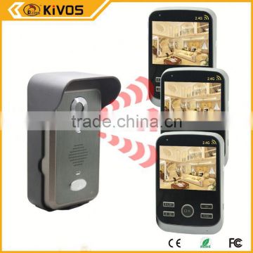2.4Ghz 300meter kivos kdb300 video door phone with remote door release With Pir Auto-detection Recording