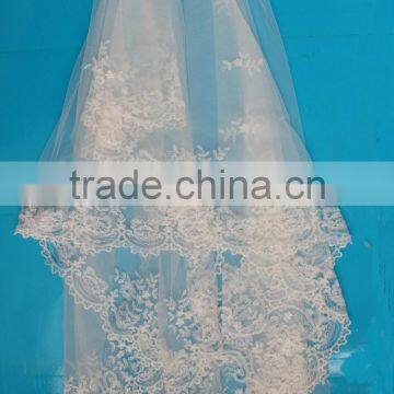 muslim bridal long wedding veil ivory or customized color form China