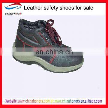 PU lining leather black steel safety shoes for sale
