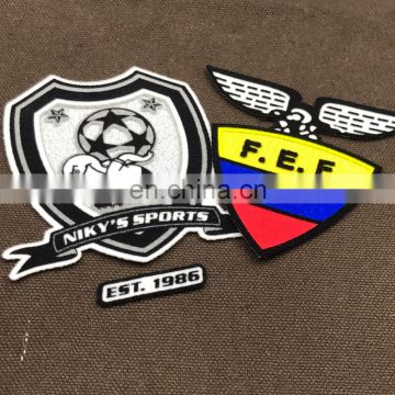 custom heat transfer patches flocking patches with logo
