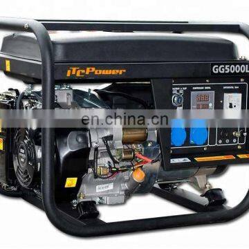 5kw portable gasoline generator set with push wheel kit