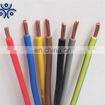 High performance copper conductor pvc insulated electrical cable colours