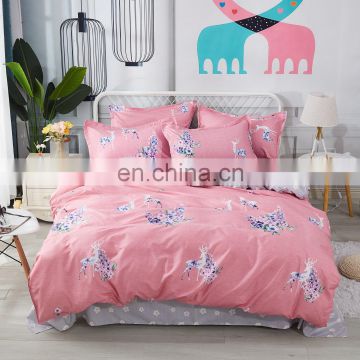 Household bedroom design flower print cotton fabric for fitted bedding set modern
