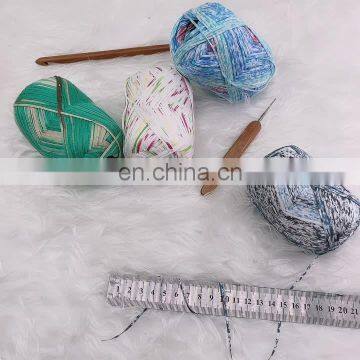 Wholesale Silky combed cotton handknit hollow tape yarn for hand knitting