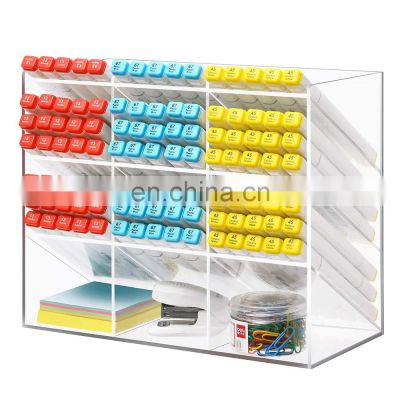 12 Compartments Acrylic Table Pen Organizer Holder Pencil Holder Stationary Organizer for Office, School