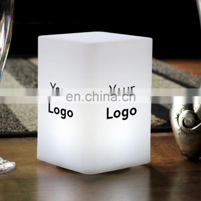 USB charging battery powered rechargeable cordless wireless decorative restaurant hotel PE plastic led table lamp light