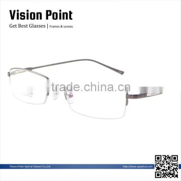 Half-rim half titanium newest designer prescription optical eyewear