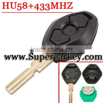 Best Quality 3 Button Remote Key HU58 blade with EWS 433MHZ for BW