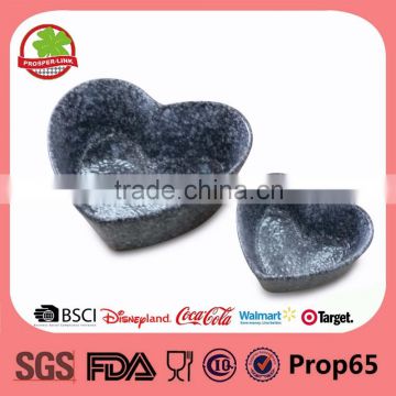 Customized Shape Heart Shape Ceramic Marble Finish Bowl