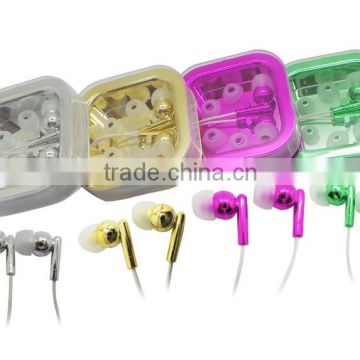 cheap wired gold earphone for kids for iphone5 in colourful box