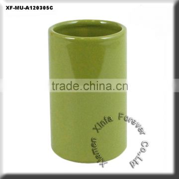 glazed ceramic green tumbler cup