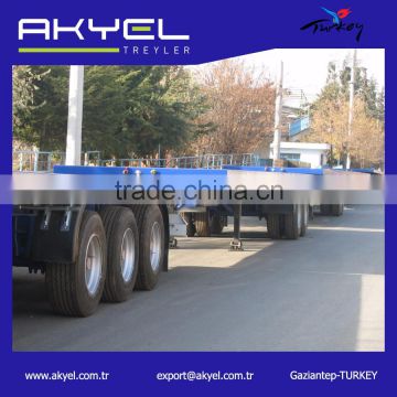 Tri axle 40feet 12500mm flatbed container semi trailer,trailer container,trailer chassis,container lorry for sale
