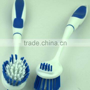 plastic pot brush with two-side bristles